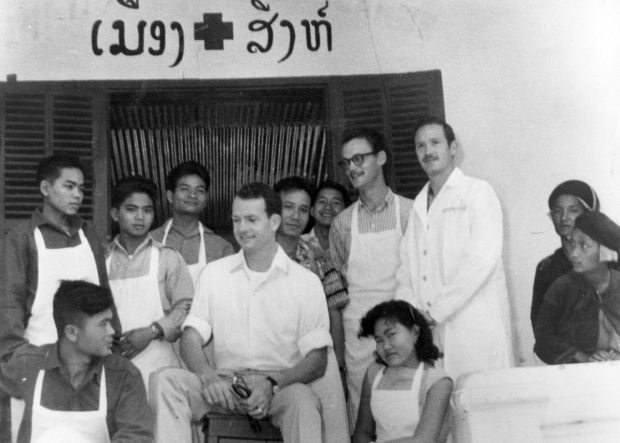 Dr. Thomas A. Dooley with staff in Laos